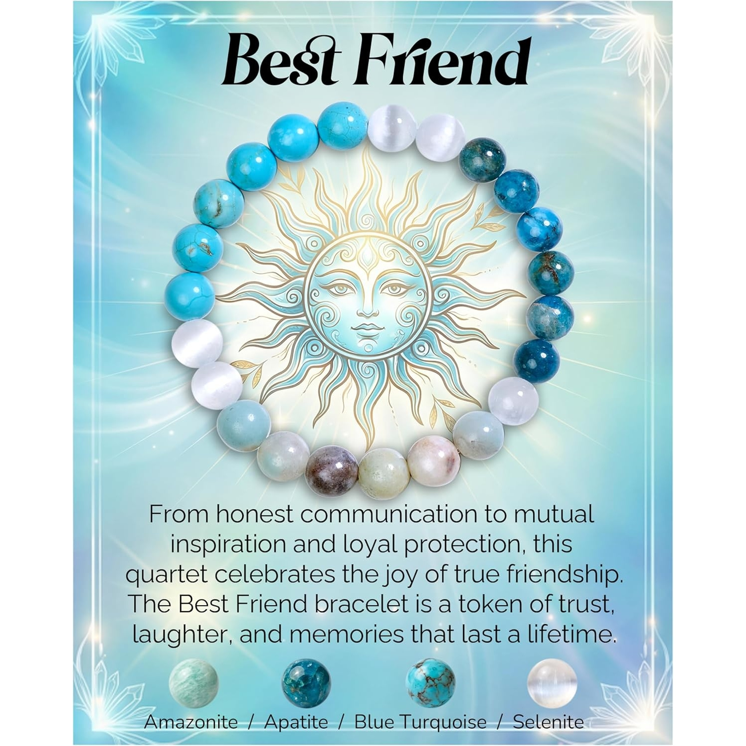 Crystal Cat's Eye & Turquoise Beaded Anxiety Relief Bracelet